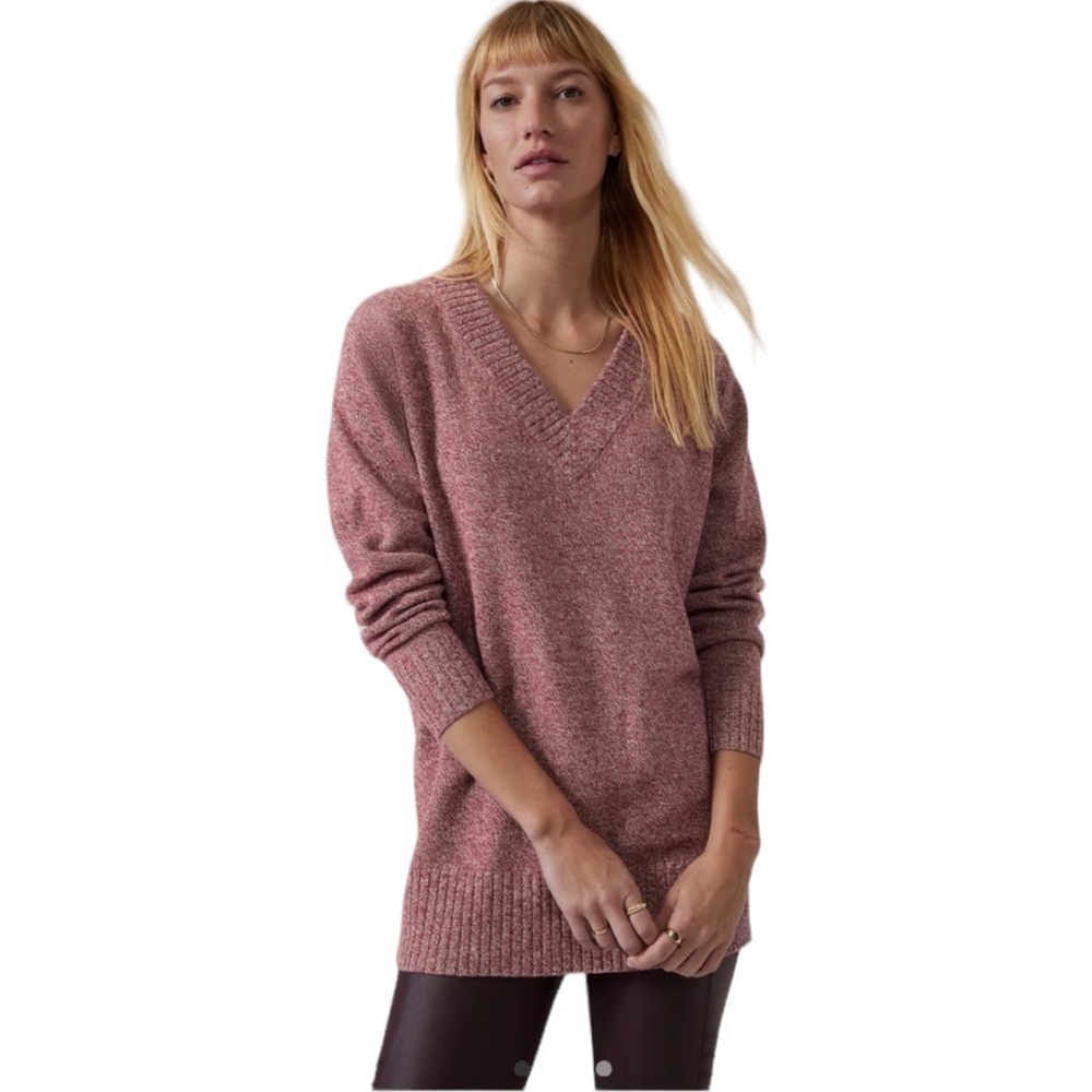 Athleta Burgundy Vital V Neck Tunic Size XXS